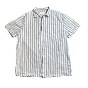 Onia Blue and White Striped Button-Down Camp Shirt - L